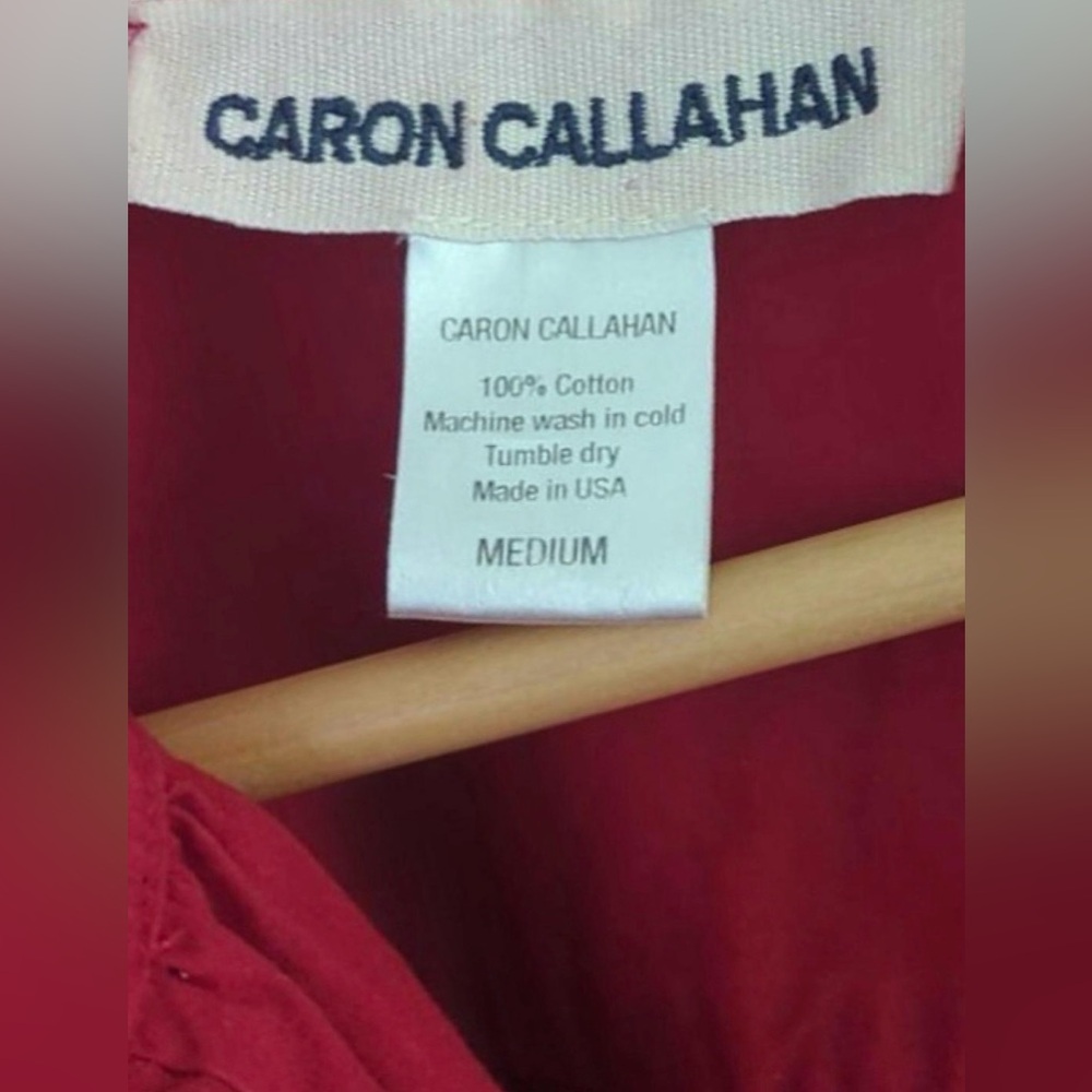 Caron Callahan Size M red maria shirt dress - Picture 2 of 3